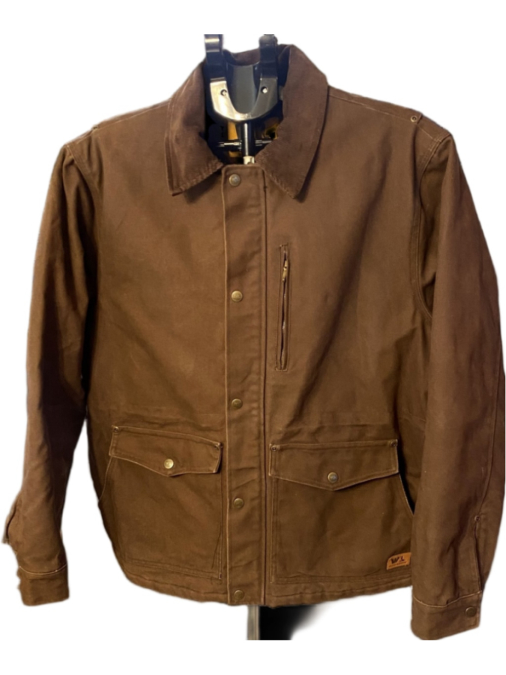 Wells Lamont Mens M Brown Canvas Work Jacket Quilted Lined Chore Coat